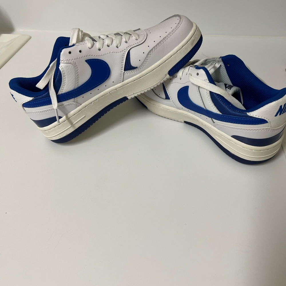 Nike Dunks White and Blue Athletic Shoes Size 9 women/7.5 men. Worn one time